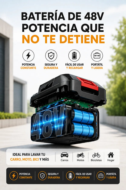 Hidrolavadora inalambrica Usando esta herramienta ahorras hasta 60% de consumo de agua!💧