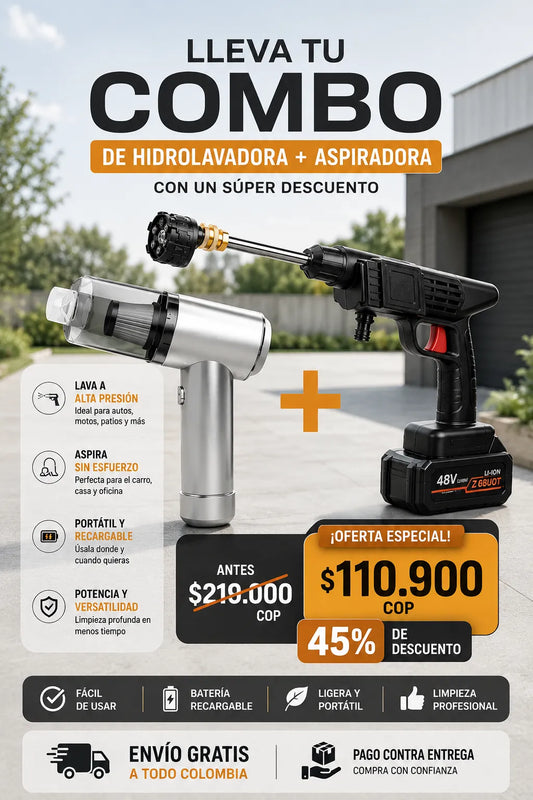 Combo Hidrolavadora + Aspiradora
