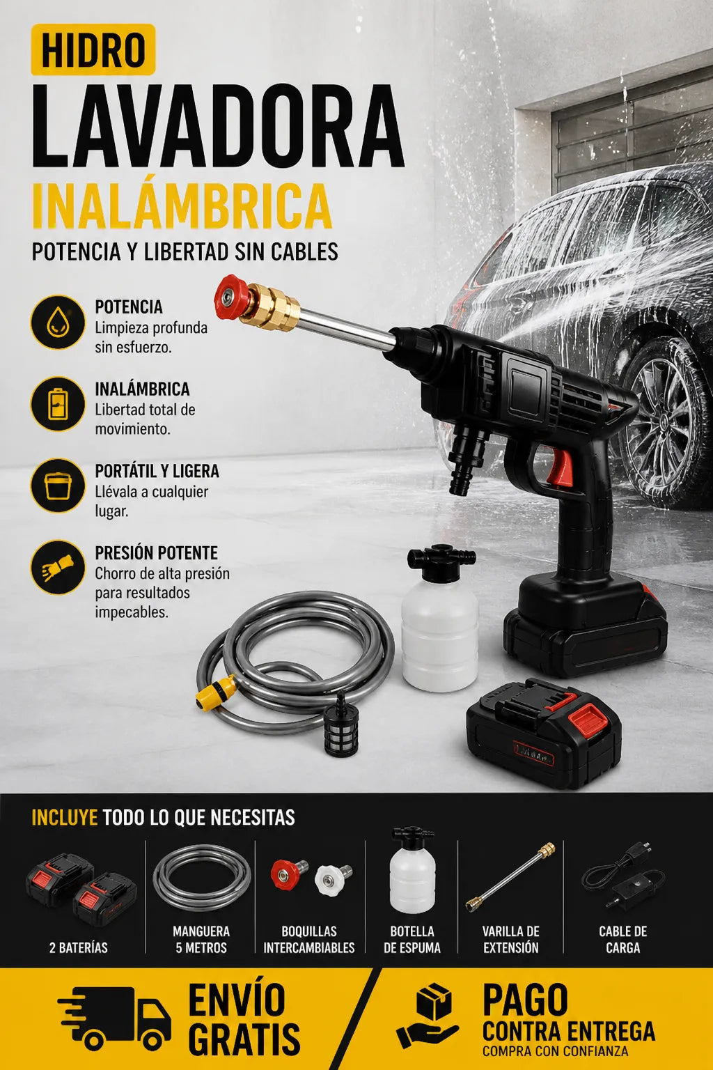 Hidrolavadora 2 Baterias + Rachet 40 PIEZAS