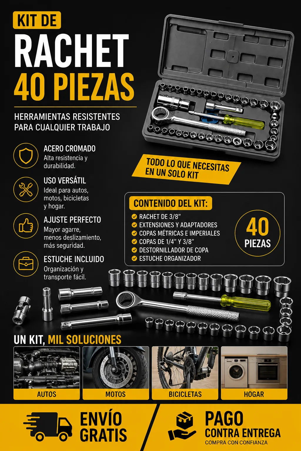 Hidrolavadora 2 Baterias + Rachet 40 PIEZAS