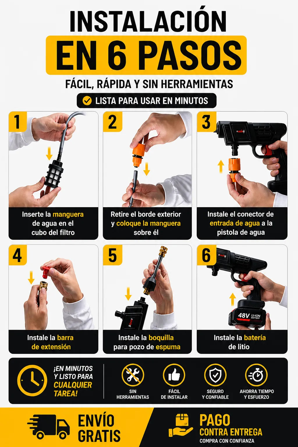 Hidrolavadora 2 Baterias + Rachet 40 PIEZAS