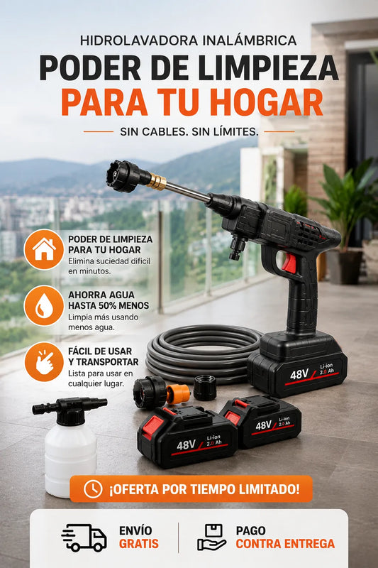 Hidrolavadora inalambrica Usando esta herramienta ahorras hasta 60% de consumo de agua!💧