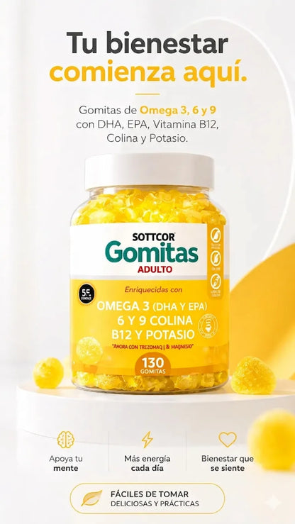 GOMITAS VITALIQ™ SOTTCOR Con Omega 3, 6 y 9 “Tu bienestar diario nunca fue tan delicioso”