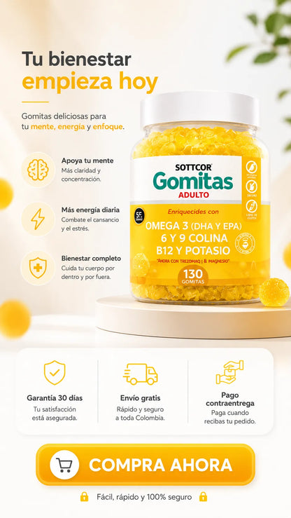 GOMITAS VITALIQ™ SOTTCOR Con Omega 3, 6 y 9 “Tu bienestar diario nunca fue tan delicioso”