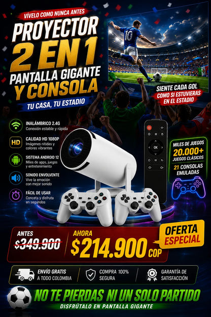 PROYECTOR HY 300 ¡VIVE EL MUNDIAL 2026 COMO SI ESTUVIERAS EN EL ESTADIO! ⚽️🏟️
