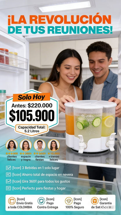 DISPENSADOR DE BEBIDAS 3 EN 1 DRINK REVOLUTION 360°