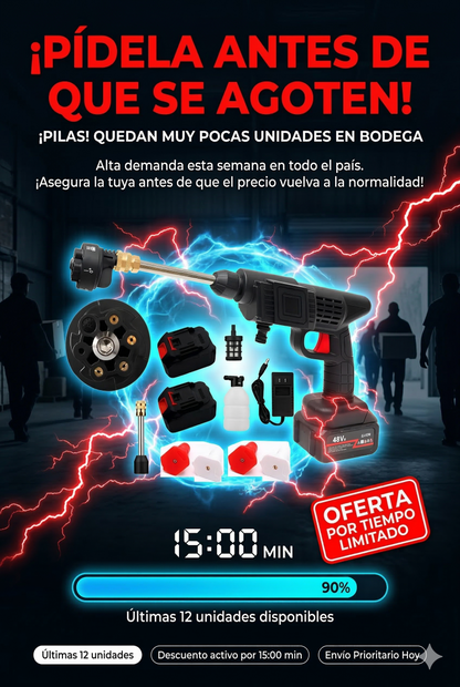 Hidrolavadora Inalámbrica 6 Chorros con 2 Baterias